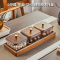 Axyaa Glass Serving Tray Set with Lid: Divided Fruit/Snack Storage Box for Events