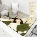 Axyaa Flower Desk Drain Pad Non-slip Kitchen Dish Drying Mat