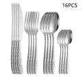 Axyaa Stainless Steel Tableware Set: Knife, Fork, Spoon - Household Dining Set
