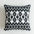 Axyaa Black White Embroidered Cotton Cushion Cover 45x45cm Square for Sofa Bed