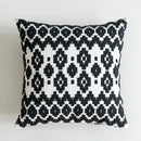 Axyaa Black White Embroidered Cotton Cushion Cover 45x45cm Square for Sofa Bed