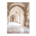 Axyaa Beige Flower Mosque Canvas Print Wall Art - Bohemian Decor for Modern Living
