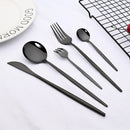 30-Piece Pink Silver Stainless Steel Dinnerware Set by Axyaa