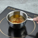 Axyaa Stainless Steel Oil Pot with Wooden/Steel Handle, Small Saucepan - Cooking Tools & Kitchen Accessories