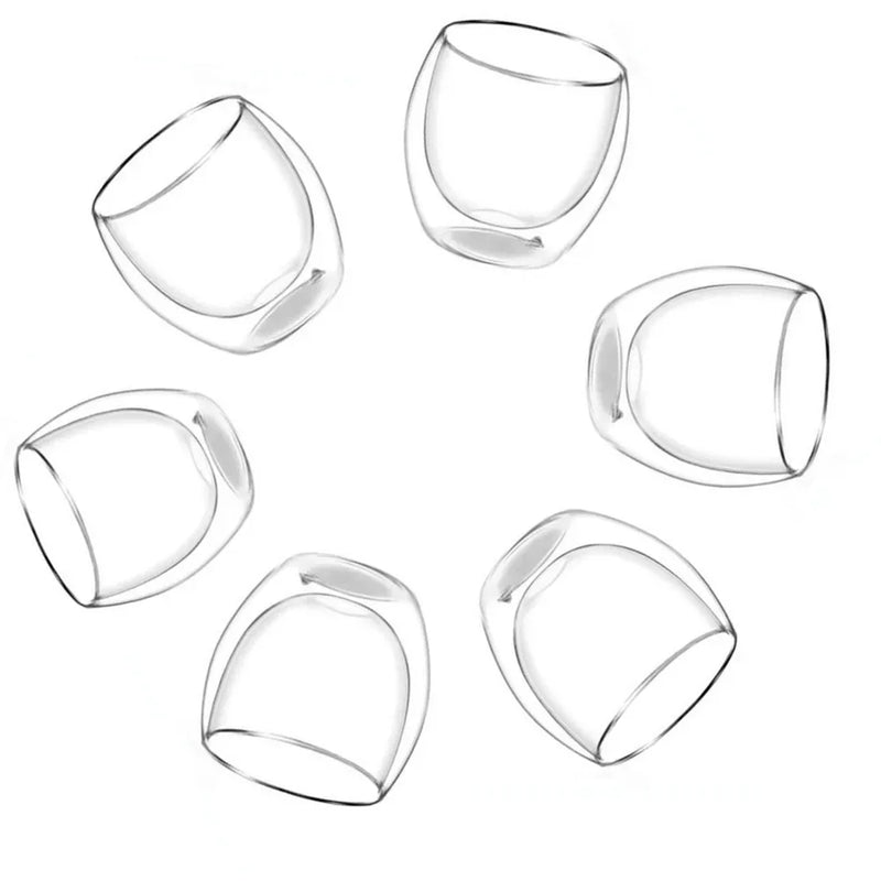 Axya Double Wall Glass Tea Drink Cups Insulated Shot Glass