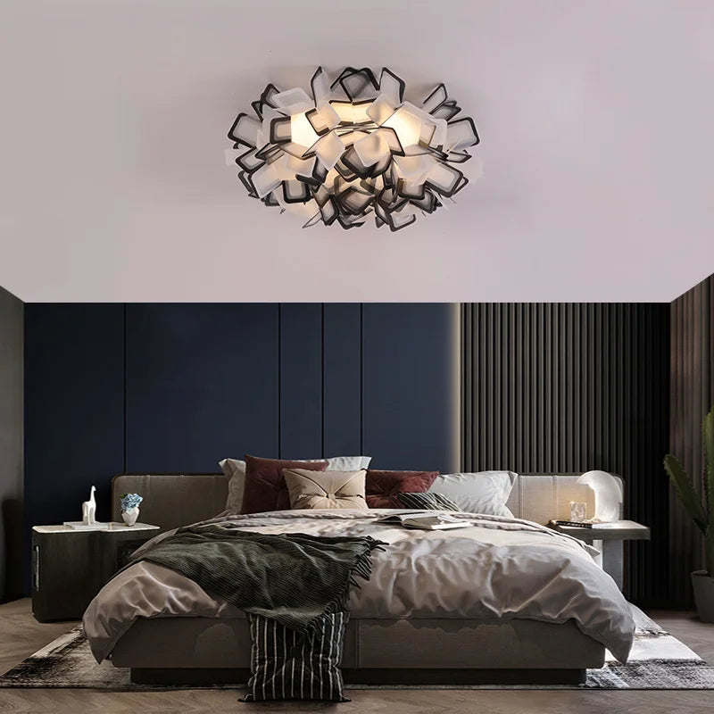 Axyaa Flower Ceiling Pendant Lamp with Acrylic Lampshade and LED Lights