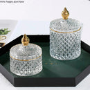 Axya Glass Jar with Cover: Jewelry, Candy, Cotton Swab Organizer