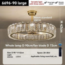 Axyaa Crystal Ceiling Fan Chandelier: Modern Bedroom Fan Light, Silent Design