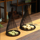Axya Bamboo Weave Flower Ware Decorative Plate & Birdcage Ornament