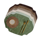Axyaa Green PU Leather Christmas Placemats Set - Luxury Dining Table Pad