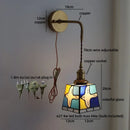 Axyaa Gold Brass LED Wall Lights Colorful Glass Kids Bedroom Luxury Wall Lamp
