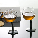 Axyaa Clear Flower Base Bent Stem Goblet 200ml Drinking Glass Set