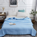Axyaa Thin Stripe Lightweight Comforter - Full Queen, Breathable Quilt Blanket