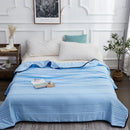Axyaa Thin Stripe Lightweight Comforter - Full Queen, Breathable Quilt Blanket