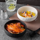 Axyaa Matte Ceramic Stone Patterned Soup Bowl Set for Molecular Cuisine Restaurant