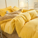 Axyaa Flannel Bedding Set with Fleece Duvet Cover, Soft & Warm Sheet + Pillowcase