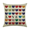 Axyaa Linen Pillowcase 45*45cm for Household Sofa Decor - Love Letter Series