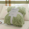 Axyaa Space-Themed Knitted Throw Blanket: Soft Milk Velvet Cozy Flannel Stripe Pattern