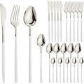 Axyaa 24-Piece Stainless Steel Cutlery Set Christmas Dinnerware Silverware Set