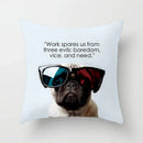 Axyaa Spectacle Dog Print Pillow Cover 45x45CM