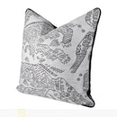 Axyaa Abstract Pattern Embroidered Square Pillow Luxe Cotton Linen Bedroom Sofa Cushion