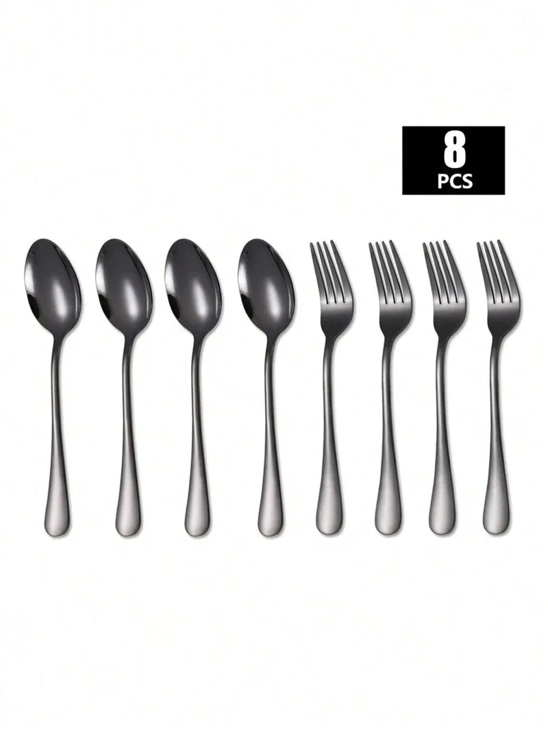Axyaa Stainless Steel Fork and Spoon Set - Ideal for Home, Restaurant, Wedding, Party
