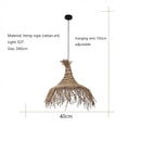 Axyaa Wabi Sabi Rattan Straw Hat Chandelier Pendant Lights