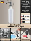 Axyaa Kitchen Sink Soap Dispenser, Built-in Hydraulic Liquid Bottle for Easy Dispensing