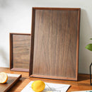 Axyaa Wooden Tea & Coffee Serving Tray Solid Walnut Wood Rectangular Snack Tray