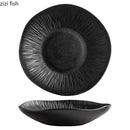 Axyaa Matte Striped Ceramic Deep Plate Set - Creative Tableware for Restaurants