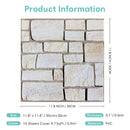 Axyaa 3D Faux Stone Self-Adhesive Wall Panels, TV Background Tiles, Water/Mold Resistant, 30x30cm