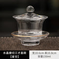 Axyaa Gold Turquoise Glass Tea Cup Set - High-grade Heat-resistant Kung Fu Tea Bowl