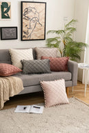 Axyaa Velvet Pom-Pom Throw Pillow Covers Farmhouse Boho Decor 30x50cm 45x45cm