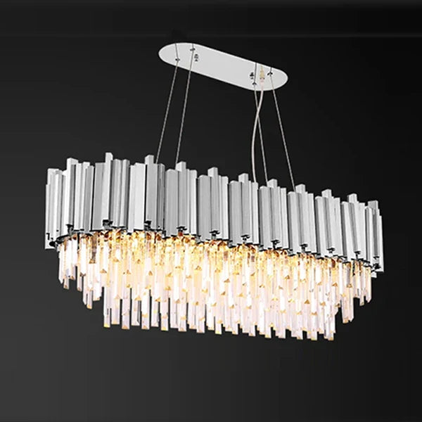 Axyaa Silvery Crystal Ceiling Chandelier for Luxury Home Decor.
