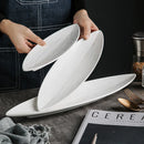 Axyaa Long Leaf Plate - Premium Ceramic Sushi Platter