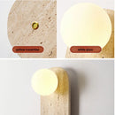 Axyaa LED Wall Light: Modern Nordic Yellow Travertine Glass Bedside Lamp