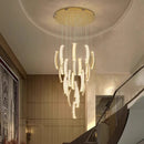 Axyaa Crystal Chandelier Ceiling Lamp LED Hanging Lights for Living Room