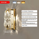 Axyaa Crystal LED Wall Lamp: Minimalist Luxury for Living Room & Bedroom