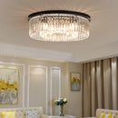 Axyaa Black Iron Crystal Chandelier for Living Room Dining Bedroom