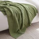 Axyaa Thick Knitted Wool Blanket: Solid Color, Multi-Functional Decorative Bed Throw & End Towel