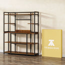 Tribesigns Axyaa 5-Tier Baker’s Rack with Hooks, 55" Wide Kitchen Hutch Cabinet