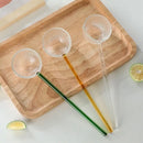 Axyaa Glass Spoon with Colored Heat-Resistant Handle for Home