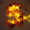 Axyaa Gold Maple Leaf & Sunflower Vines with Pumpkin LED Light