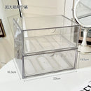 Axyaa Acrylic Makeup Storage Box Set with Drawer & Cotton Swab Organizer