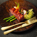 Axyaa Golden Stainless Steel Tableware Set - Knife Fork Spoon Steak cutlery