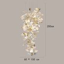 Axyaa Modern Vintage Stair Chandeliers Indoor Lighting Ceiling Lamp LED for Living Room