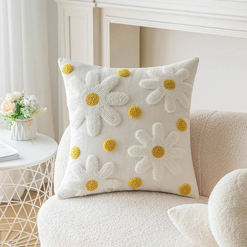 Axyaa Simple Flower Sofa Pillow Covers - Home Bed Decor