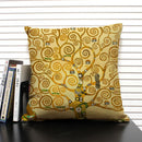 Axyaa Gold Pattern Oil Painting Decorative Throw Pillow Case - 45x45cm