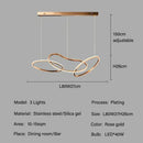 Axyaa Stainless Steel LED Chandelier: Modern Rose Gold Luminaire for Living & Dining Room