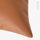 Axyaa Nordic Luxury Orange Leather Pillow for Sofa Bed & Outdoor Garden